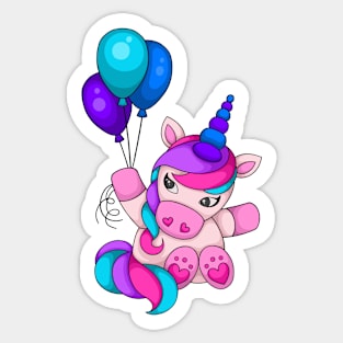 Unicorn and balloons Sticker